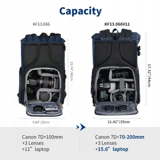 K&F CONCEPT Fotorugzak 20L Waterdicht Voor Camera En Laptop 15,6" — miniatuur 5