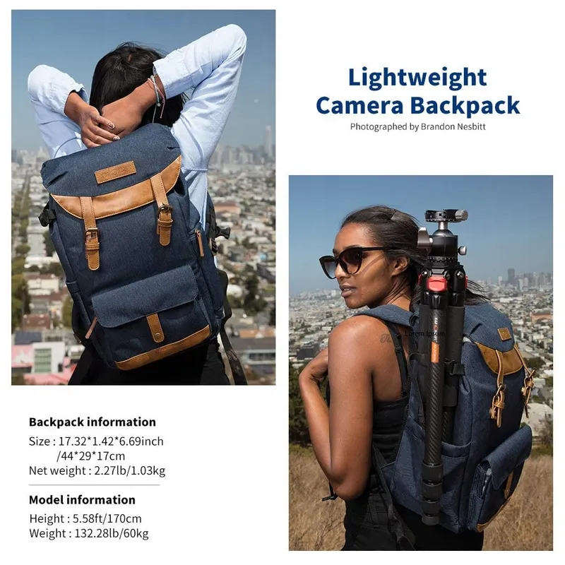 K&F CONCEPT Fotorugzak 20L Waterdicht Voor Camera En Laptop 15,6" — foto 2