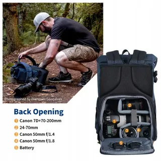K&F CONCEPT Fotorugzak 20L Waterdicht Voor Camera En Laptop 15,6" — miniatuur 4