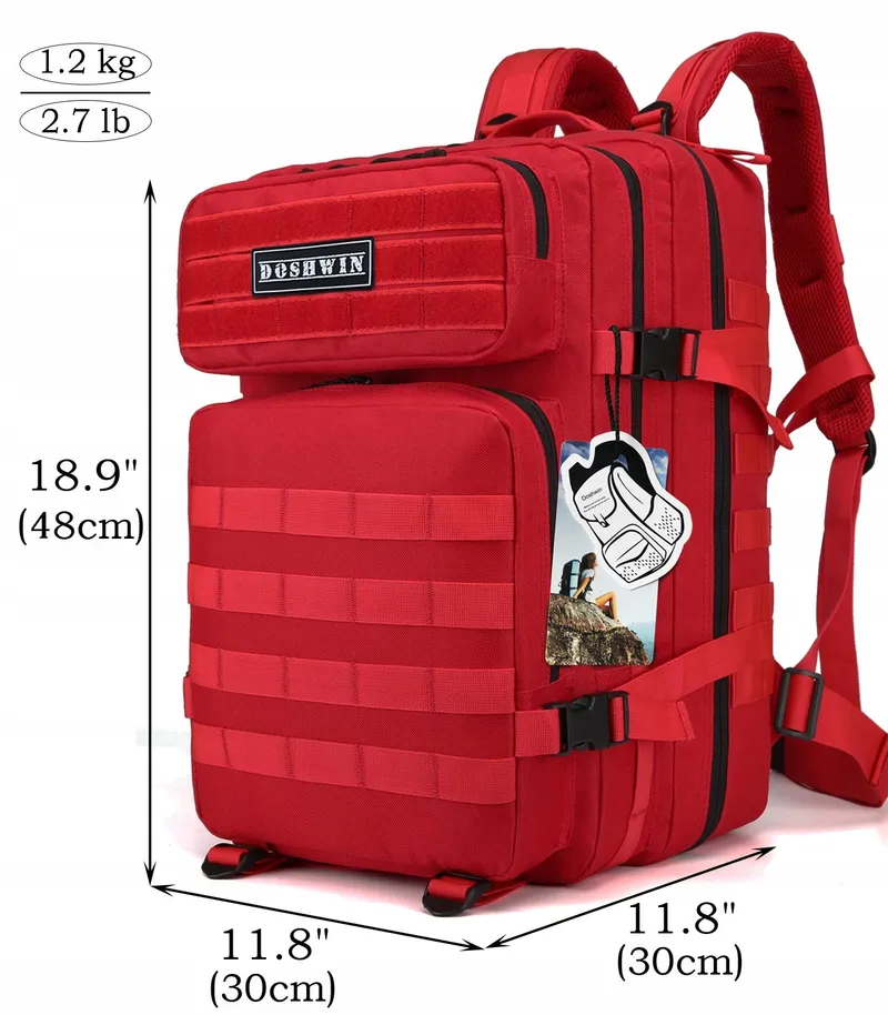 DOSHWIN 40L Rode Militaire Rugzak Molle Wandelen Camping — foto 5
