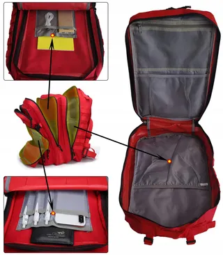 DOSHWIN 40L Rode Militaire Rugzak Molle Wandelen Camping — miniatuur 4