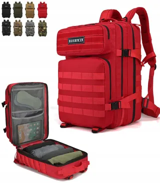 DOSHWIN 40L Rode Militaire Rugzak Molle Wandelen Camping — miniatuur 1