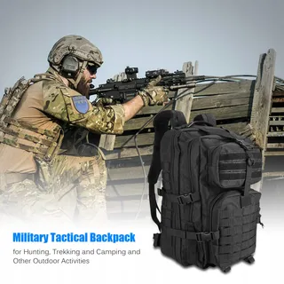 PROCASE Militaire Rugzak 48L Survival Tactisch Molle Zwart — miniatuur 2