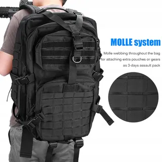 PROCASE Militaire Rugzak 48L Survival Tactisch Molle Zwart — miniatuur 5