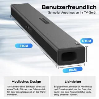 OXS Soundbar TV Bluetooth 5.0 3D Surround Bass Wandmontage — miniatuur 5