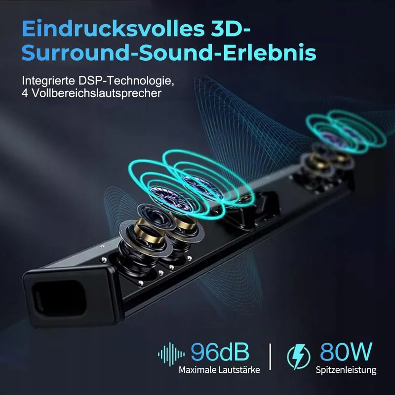 OXS Soundbar TV Bluetooth 5.0 3D Surround Bass Wandmontage — foto 6
