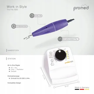 PROMED 620 Elektrische Nagelvijl Manicure Pedicure 20000 Omw/min — miniatuur 4