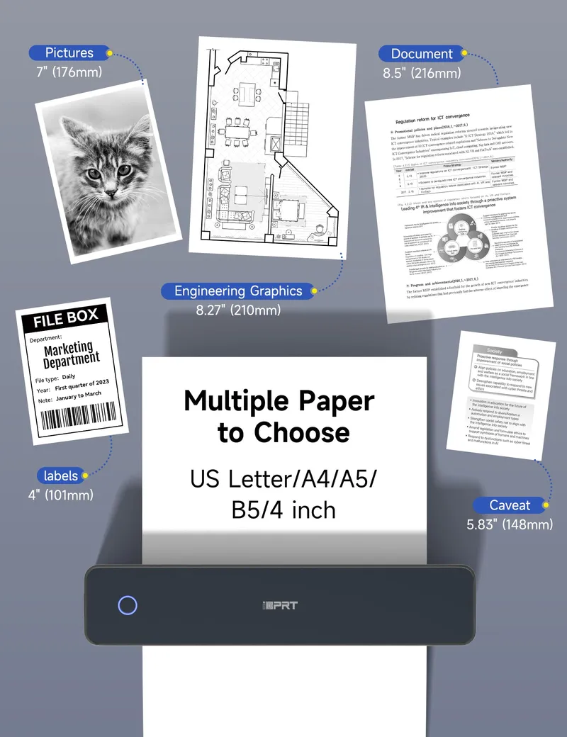 IDPRT MT610 Draagbare Thermische Printer Bluetooth iOS Android Laptop — foto 4