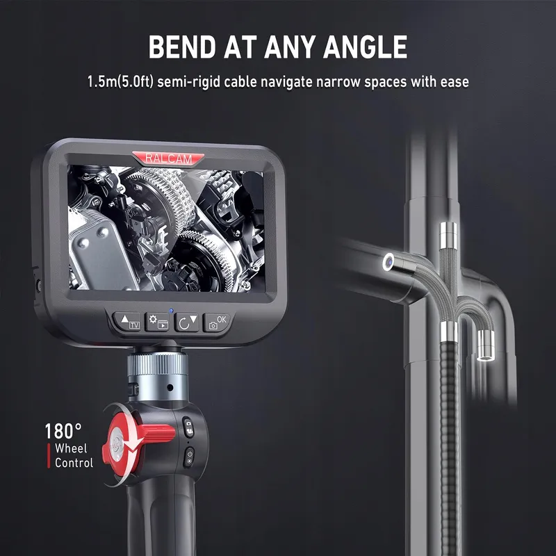 RALCAM Endoscoopcamera 8,5mm 4,3" HD 1080P IP67 Waterdicht — foto 2