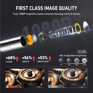 RALCAM Endoscoopcamera 8,5mm 4,3" HD 1080P IP67 Waterdicht — miniatuur 3
