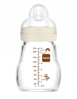 MAM Glazen Babyfles 170ml met Zachte Siliconen Speen — miniatuur 1