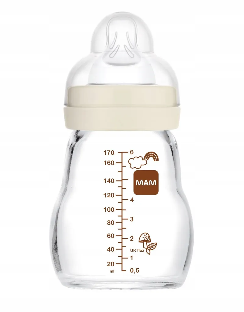 MAM Glazen Babyfles 170ml met Zachte Siliconen Speen — foto 1