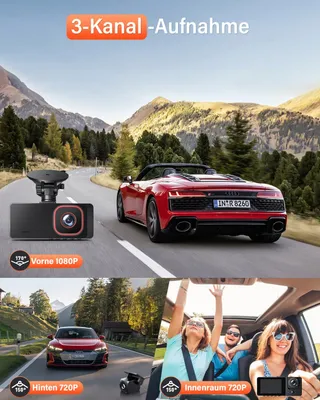 BESTSEE Dashcam 1080P Voor Achter Binnen 64GB SD-kaart WDR — miniatuur 4