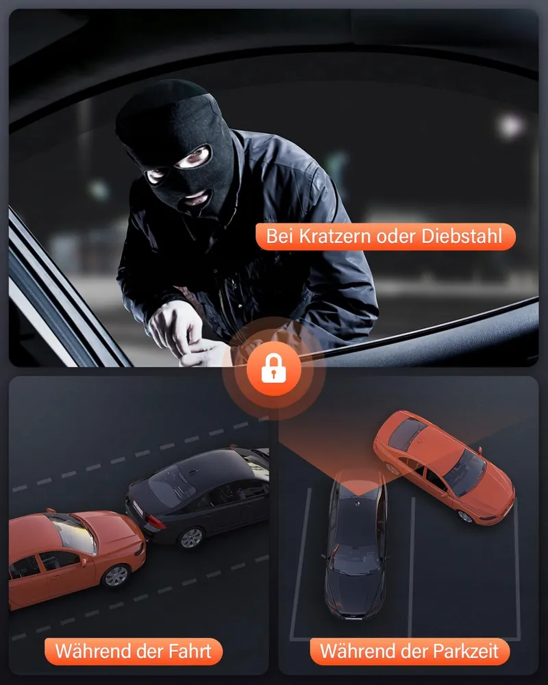 BESTSEE Dashcam 1080P Voor Achter Binnen 64GB SD-kaart WDR — foto 6