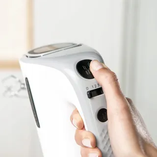 TAURUS Deegmixer 300W 5 Snelheden Turbo BPA-Vrij Wit Grijs — miniatuur 5