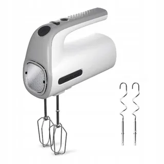TAURUS Deegmixer 300W 5 Snelheden Turbo BPA-Vrij Wit Grijs — miniatuur 3