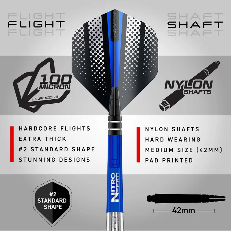 RED DRAGON Razor Edge 18g Softip Tungsten Dartset Professioneel — foto 3