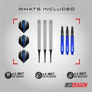 RED DRAGON Razor Edge 18g Softip Tungsten Dartset Professioneel — miniatuur 2