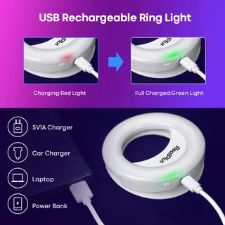 REALPLUS Draagbaar Ringlicht Telefoon 3 Standen 12 RGB Vrouwen — miniatuur 4