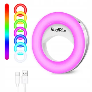 REALPLUS Draagbaar Ringlicht Telefoon 3 Standen 12 RGB Vrouwen — miniatuur 1