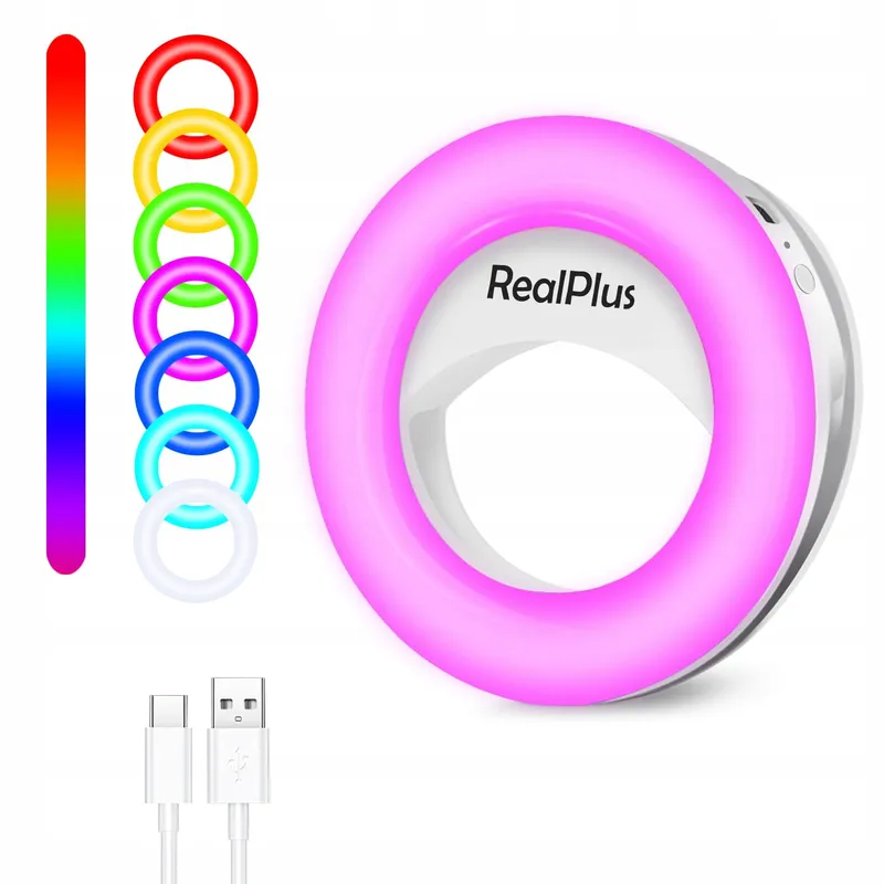 REALPLUS Draagbaar Ringlicht Telefoon 3 Standen 12 RGB Vrouwen — foto 1