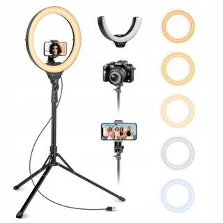 AUREDAY Ringlicht Met Statief 14 Inch Dimbaar Voor Telefoon — miniatuur 1