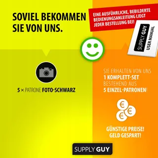 SUPPLY GUY 5 Inktcartridges met Chip CLI-551 BK Fotozwart — miniatuur 3