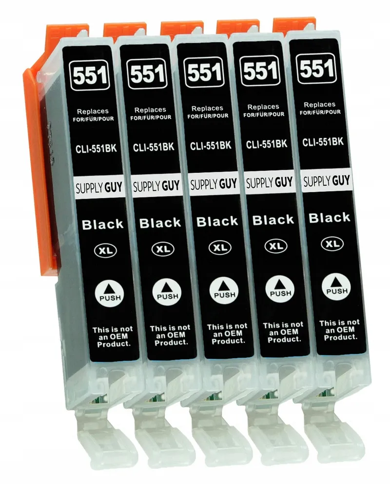 SUPPLY GUY 5 Inktcartridges met Chip CLI-551 BK Fotozwart — foto 1