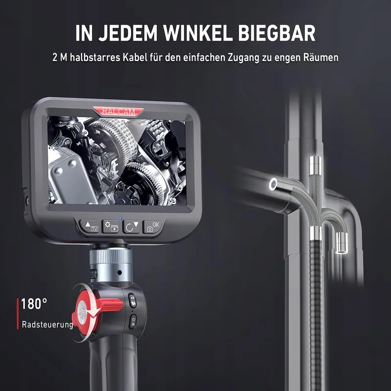 RALCAM Endoscoopcamera 8,5mm 4,3" HD 1080P IP67 Waterdicht 2M Kabel — foto 2