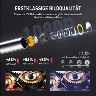 RALCAM Endoscoopcamera 8,5mm 4,3" HD 1080P IP67 Waterdicht 2M Kabel — miniatuur 3