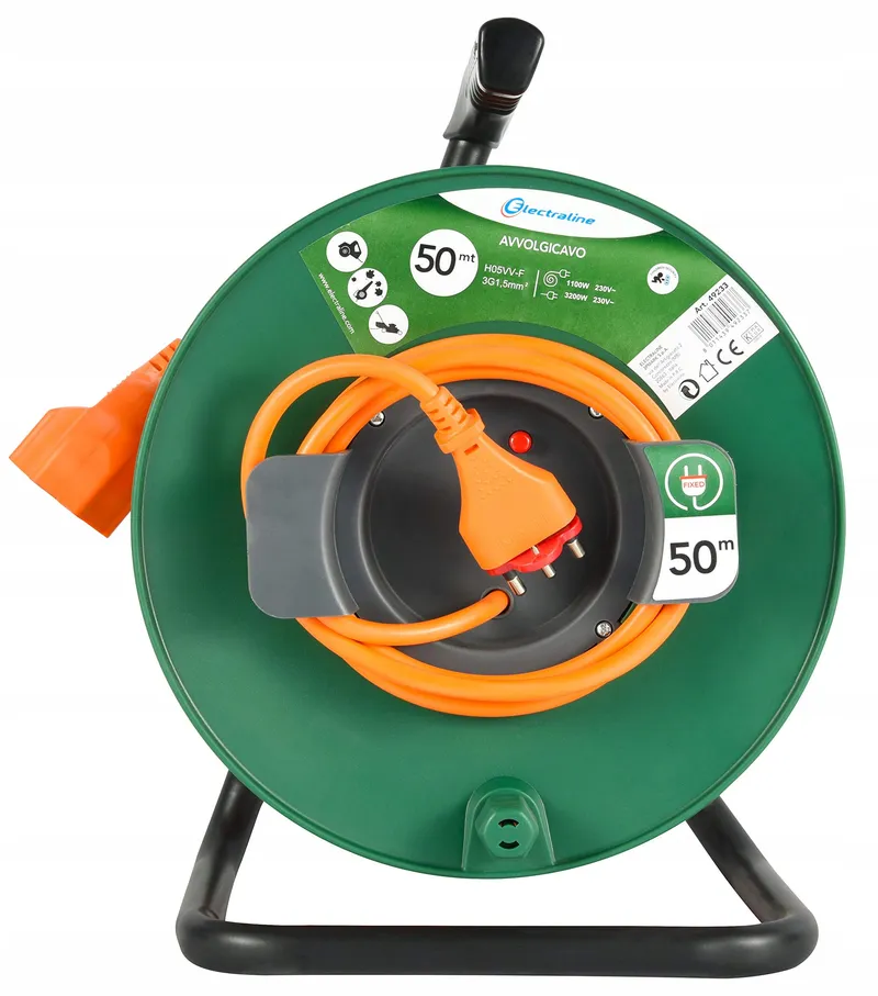 ELECTRALINE Tuinkabelhaspel 50m Universeel 3x15mm Oranje Groen — foto 2