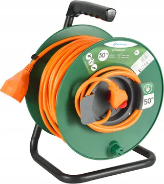 ELECTRALINE Tuinkabelhaspel 50m Universeel 3x15mm Oranje Groen — miniatuur 1