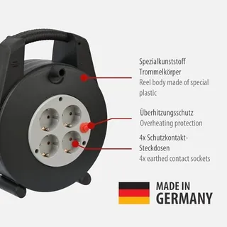BRENNENSTUHL Vario Line Kabelhaspel 15m 4-voudig Zwart Grijs — miniatuur 2