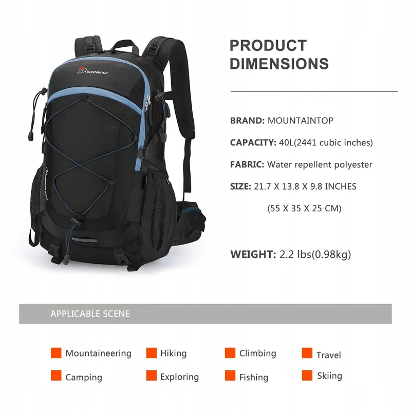 MOUNTAINTOP Wandelrugzak 40L met Regenhoes — foto 3
