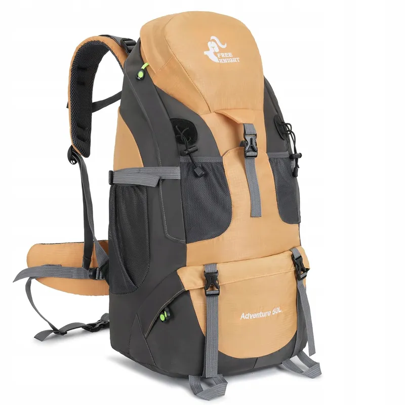BSEASH Lichte Waterdichte Wandelrugzak 50L Outdoor Goud — foto 1