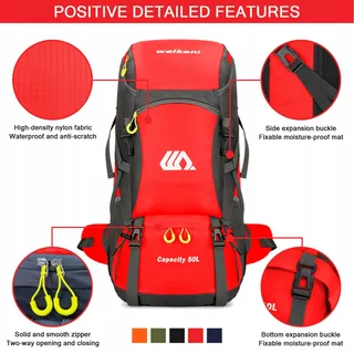 FAVUIT Wandelrugzak 50L Lichtgewicht Opvouwbaar Camping — miniatuur 7