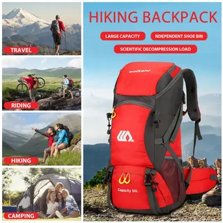 FAVUIT Wandelrugzak 50L Lichtgewicht Opvouwbaar Camping — miniatuur 9
