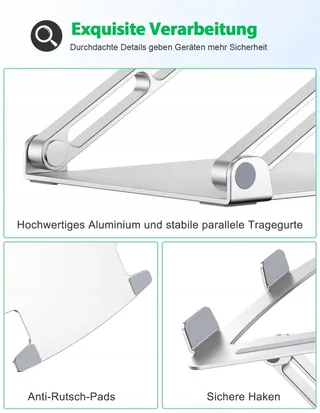 GLANGEH Laptopstandaard Aluminium Ergonomisch Verstelbaar 10-16 Inch — miniatuur 6