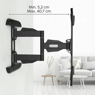 HAMA TV Muurbeugel Draaibaar 32-65 Inch VESA 100x100-400x400 35kg Zwart — miniatuur 4