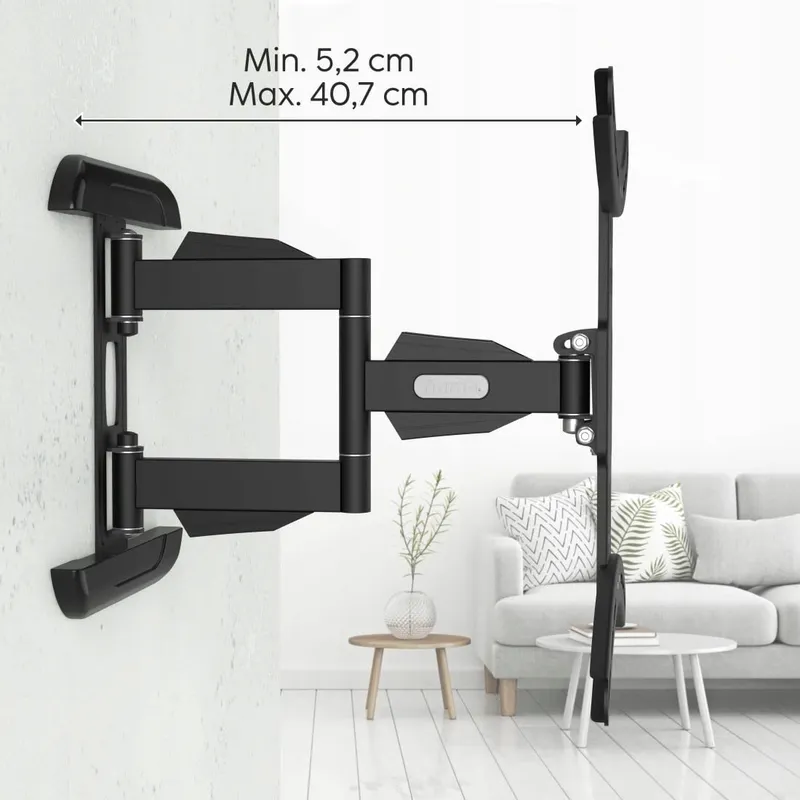 HAMA TV Muurbeugel Draaibaar 32-65 Inch VESA 100x100-400x400 35kg Zwart — foto 4