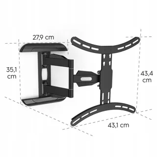 HAMA TV Muurbeugel Draaibaar 32-65 Inch VESA 100x100-400x400 35kg Zwart — miniatuur 6