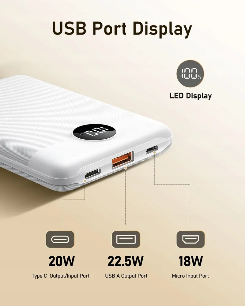 VEEKTOMX Powerbank 10000mAh 22.5W USB-C iPhone Samsung Huawei — foto 2