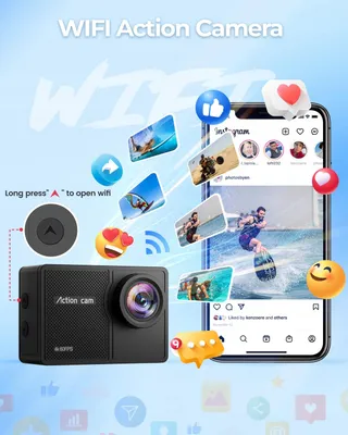 TIMNUT Actiecamera 4K 60FPS 48MP WiFi Waterdicht 40M 64GB SD-kaart — miniatuur 5