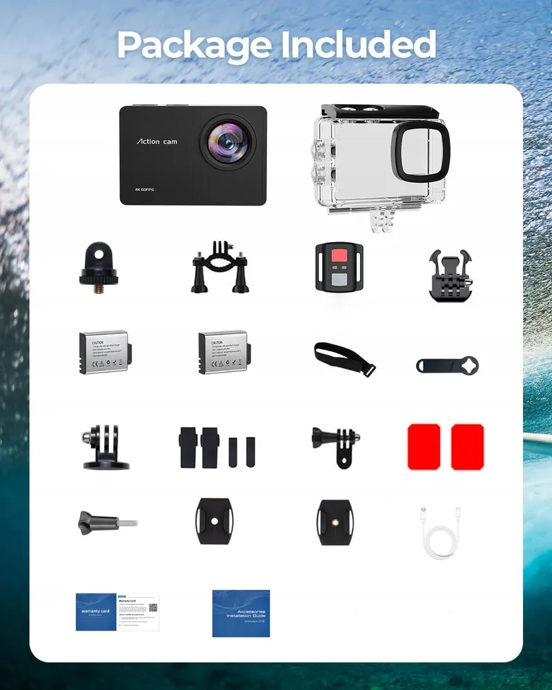 TIMNUT Actiecamera 4K 60FPS 48MP WiFi Waterdicht 40M 64GB SD-kaart — foto 6