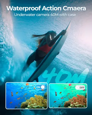 TIMNUT Actiecamera 4K 60FPS 48MP WiFi Waterdicht 40M 64GB SD-kaart — miniatuur 2