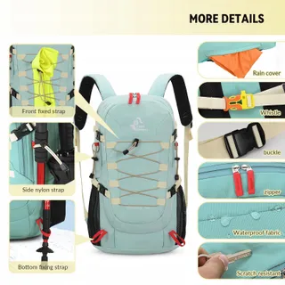 BSEASH Wandelrugzak 40L Waterdicht met Regenhoes — miniatuur 4