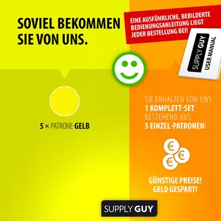 SUPPLY GUY 5x Inkt Compatibel Canon CLI-551 Geel IP7250 MG5450 — miniatuur 3