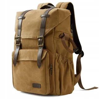 BAGSMART Fotorugzak Canvas 15 Inch Laptop DSLR Camera — miniatuur 1