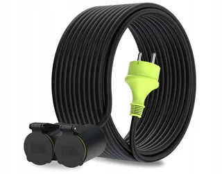 MUTECPOWER Verlengkabel 20m 2 Schuko Stopcontacten IP44 Buiten — miniatuur 2