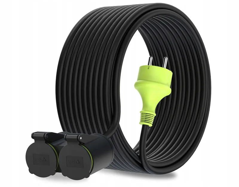MUTECPOWER Verlengkabel 20m 2 Schuko Stopcontacten IP44 Buiten — foto 2